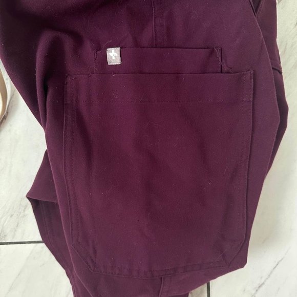 Small petite Deep Purple Figs Scrub Pants - Picture 8 of 8